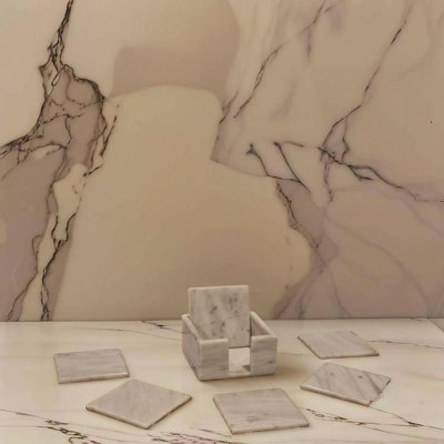 Ensemble de sous-verres en marbre 7 pièces