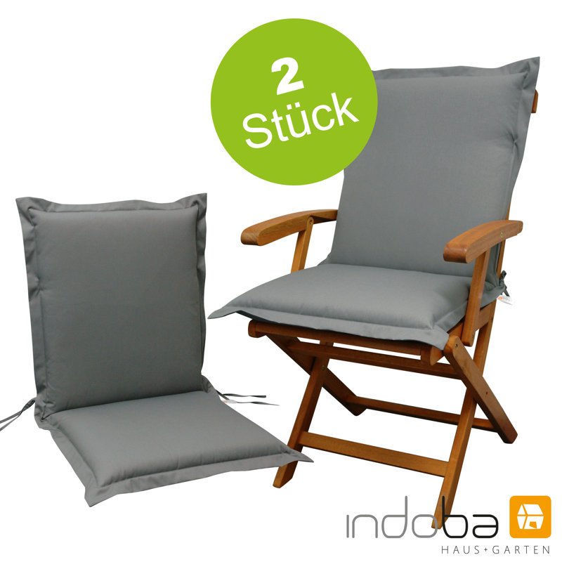 Premium Dining Chair Cushion, 9 cm H x 50 cm W x 100 cm D, Grey