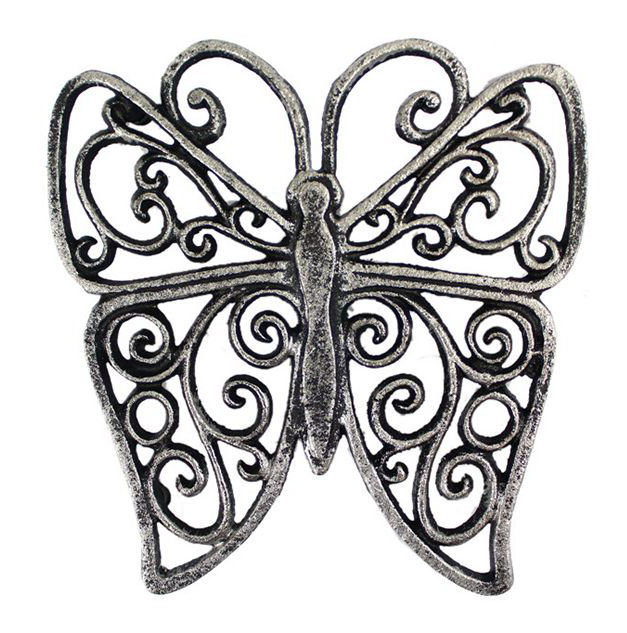 Plat à fonte papillon, Argent rustique
