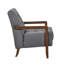 Fauteuil Lenie, cuir capitonné, bois de noyer-113497069