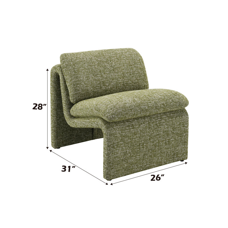 Chaise élégante - Boucle, mousse, rembourrage en mousse courbée rembourrée de mousse, Vert