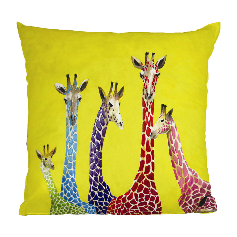 Clara Nilles Jellybean Giraffes Throw Pillow, 26" x 26" 