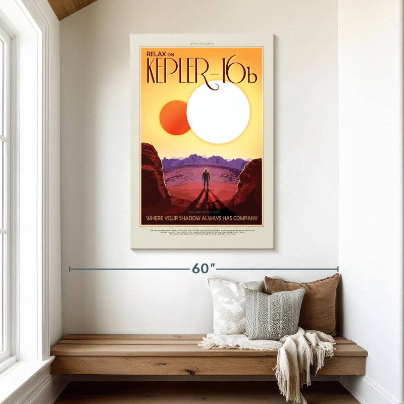 Oberle Retro Kepler 16B Print, 48" H x 32" W