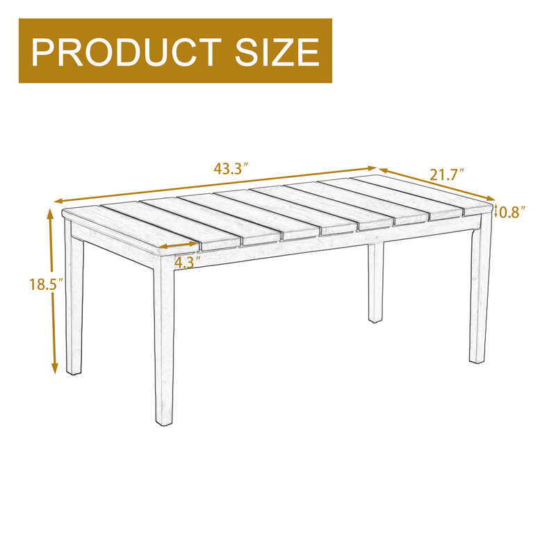 Table basse d'extérieur en bois de teck Junco, Noir