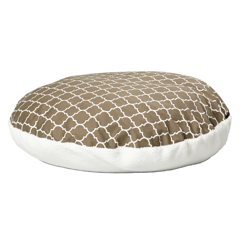 MidWest Homes for Pets Over-Stuffed Dog Bed feat Polytetrafluoroethylene with Brown/Fleece Pattern, 29" W x 28" D x 12" H