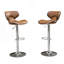 Ensemble de 2 tabourets de bar pivotants réglables Camel, revêtus de similicuir, chaises de bar modernes à hauteur réglable pour îlot de cuisine ou bar à domicile-1998561021