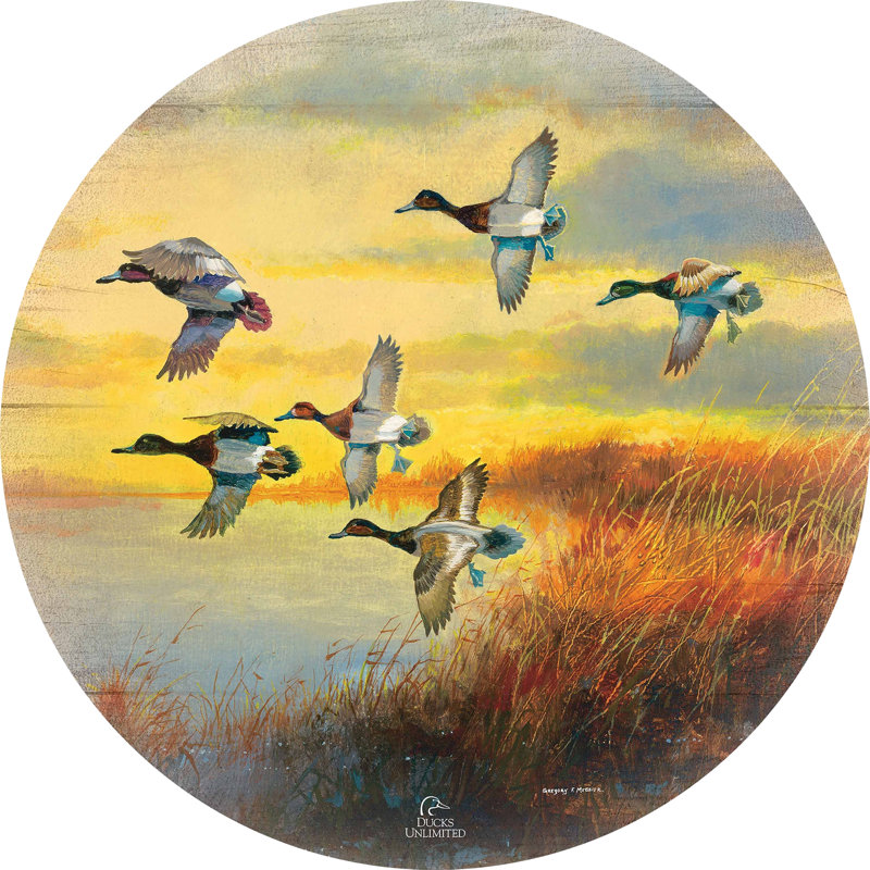 «Autumn Sunrise», 21 po, panneau mural en bois