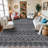 Washable Rugs - Long Hallway Rug Low Pile Rug with Non Slip Backing Floor Mat Moroccan Indoor Carpet for Kitchen Bedroom Entryway Black-1119140873