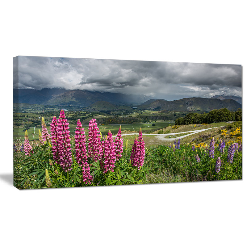 « fleuring landscape of new zealand », reproduction de photo sur toile tendue, H 16 po x l 32 po x P 1 po