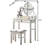 Sparkling Gold Makeup Vanity Table And Stool, 3 Drawers, Adjustable Mirror Fancy Storage-1871015794