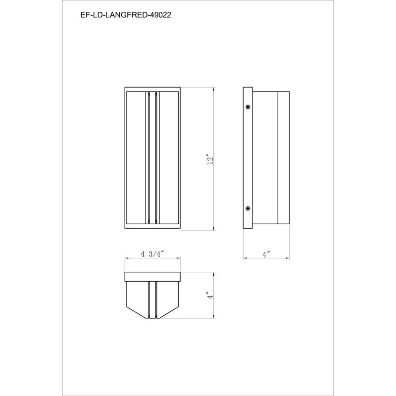 Langferd, extérieur, 12 po, verre transparent, Doré