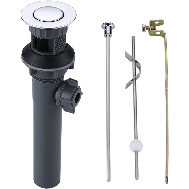 Lift Rod Bathroom Sink Drain with Overflow, Polished Chrome