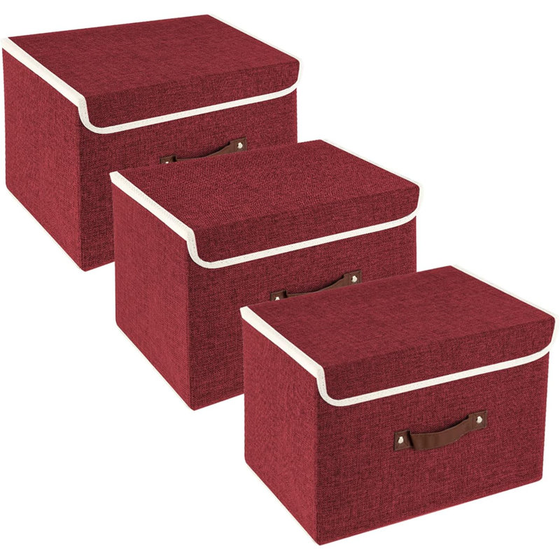 Brayden Studio Fabric Bin, Red