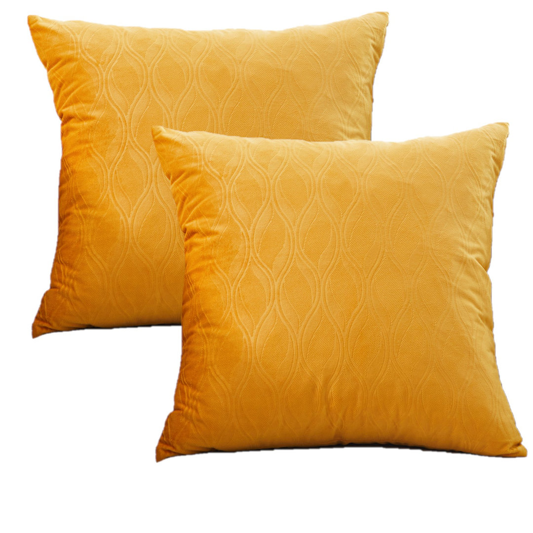 Velvet Ocean waves Velvet Geometric 18'' Throw Pillow Cover (Set of 2) WARISI 