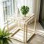 Table d'appoint moderne en métal, table de bout carrée en verre avec structure en acier inoxydable, table de chevet minimaliste pour le salon, petits espaces, blanc crème
