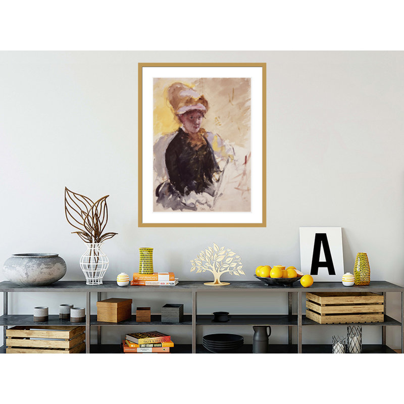 Autoportrait par Mary Cassatt - Impression sur toile, H 41,5 po x l 32,32 po