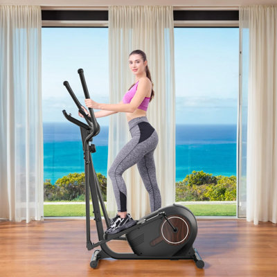 Appareils elliptiques pour la gymnastique à domicile avec poignées de pouls, moniteur LCD