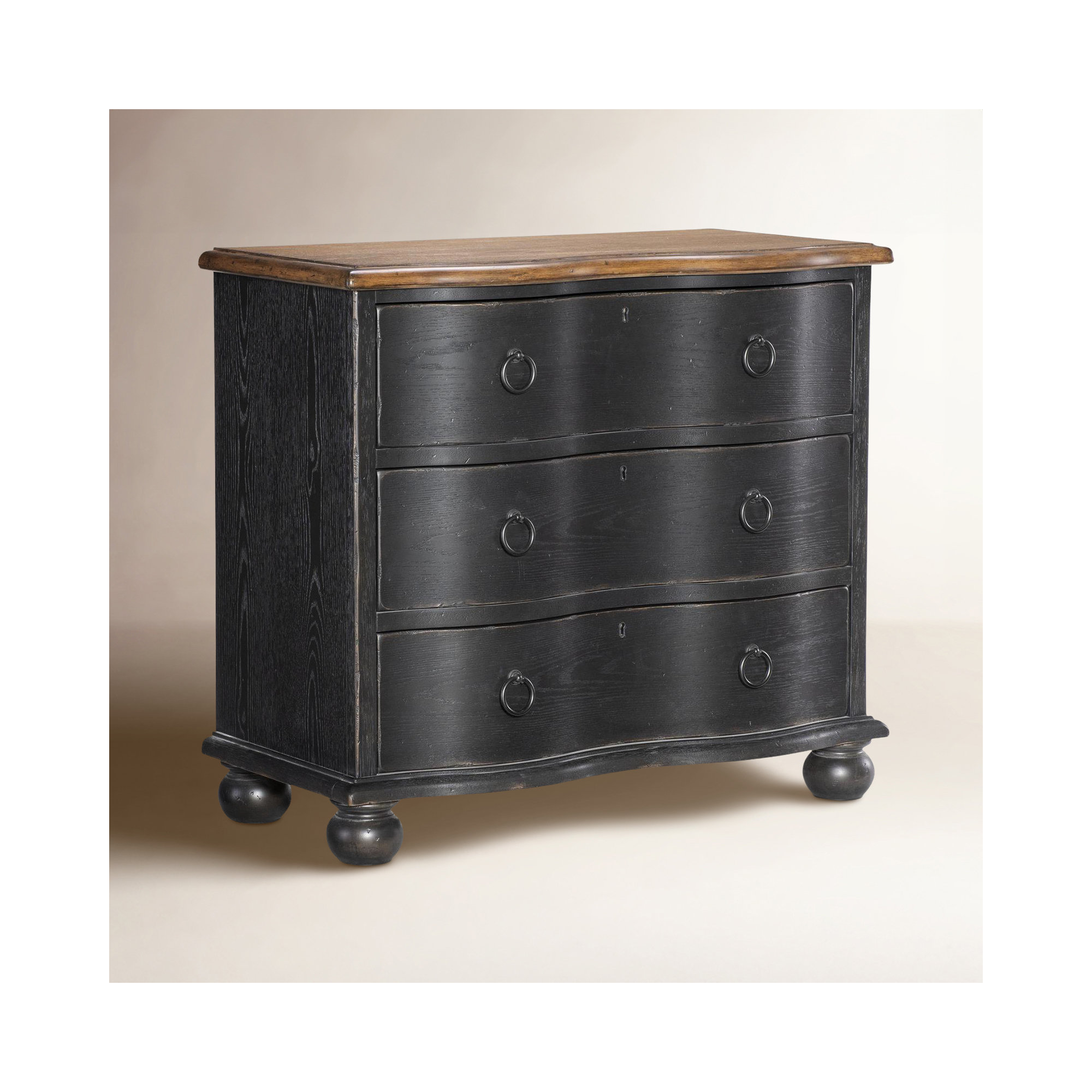 Country Living 3-Drawer Accent Chest, Brown/Black