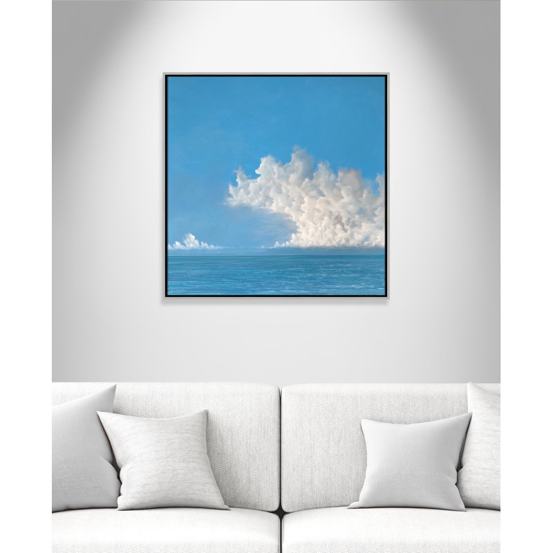 Lucilla 'Wave Clouds' - Picture Frame Print on Canvas, 31.5" H x 31.5" W x 2" D, Silver
