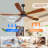 60 Inch Wood Ceiling Fan No Light With Remote Control