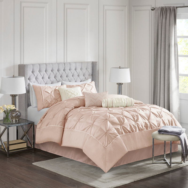 Ensemble d'édredon capitonné 7 pièces Blush King
