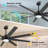 60inch Indoor 8 Solid Wood Double-Sided Blades Ceiling Fan with LED light Remote Remote DC Motor Down-rod Mount, Black and Walnut-453755650-453755648-453755654
