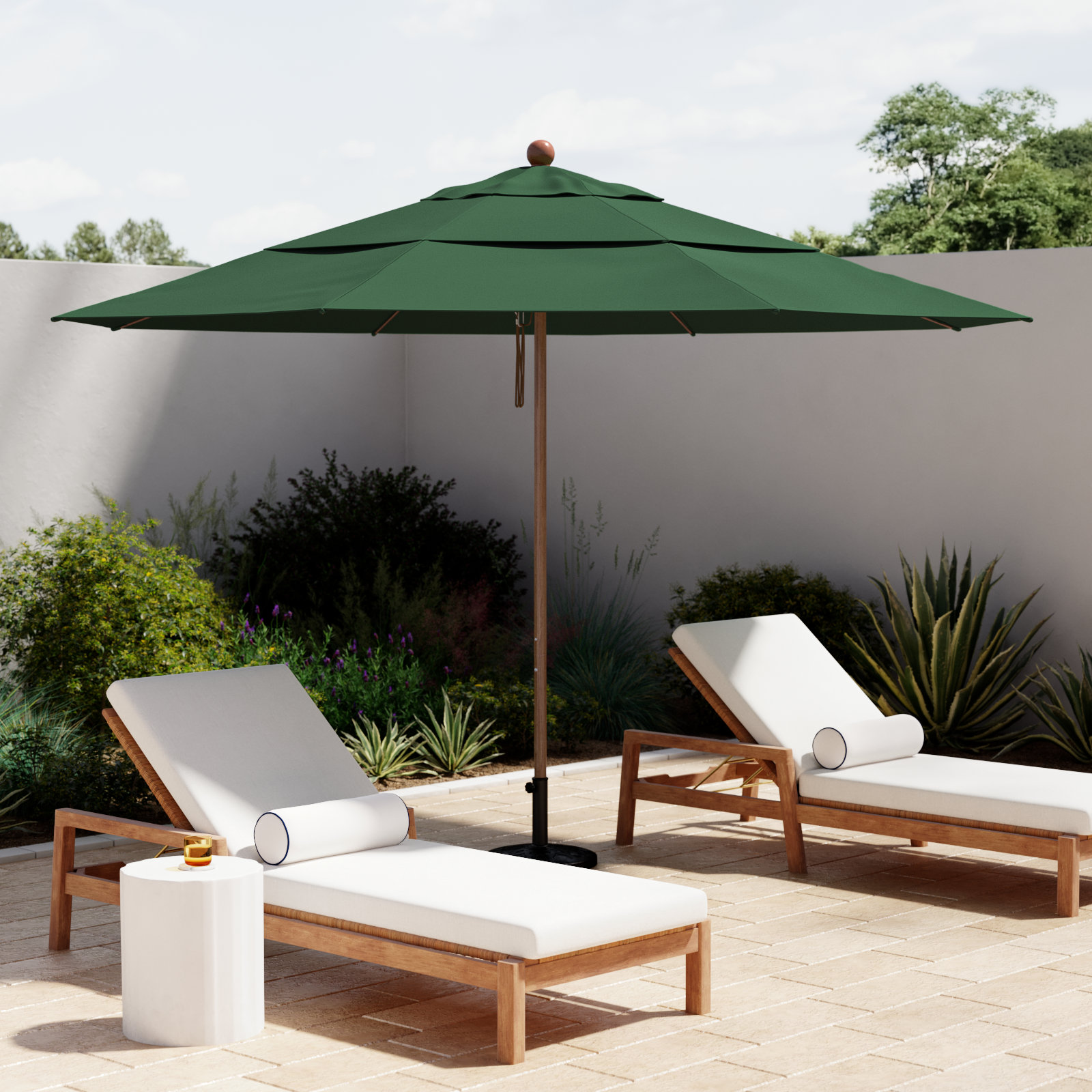 Ambroise 11' Umbrella, Hunter Green Performance