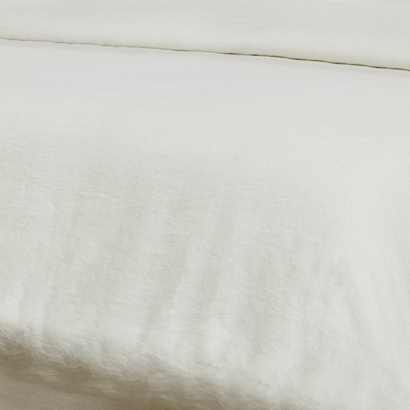 Talia Cotton Blend Hand Woven Duvet Cover, King Duvet Cover, Ivory