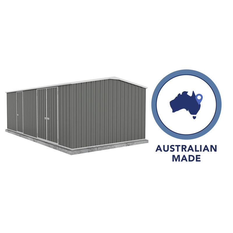 Woodland Gray 20' x 10' Galvanized Steel Metal Workshop Shed