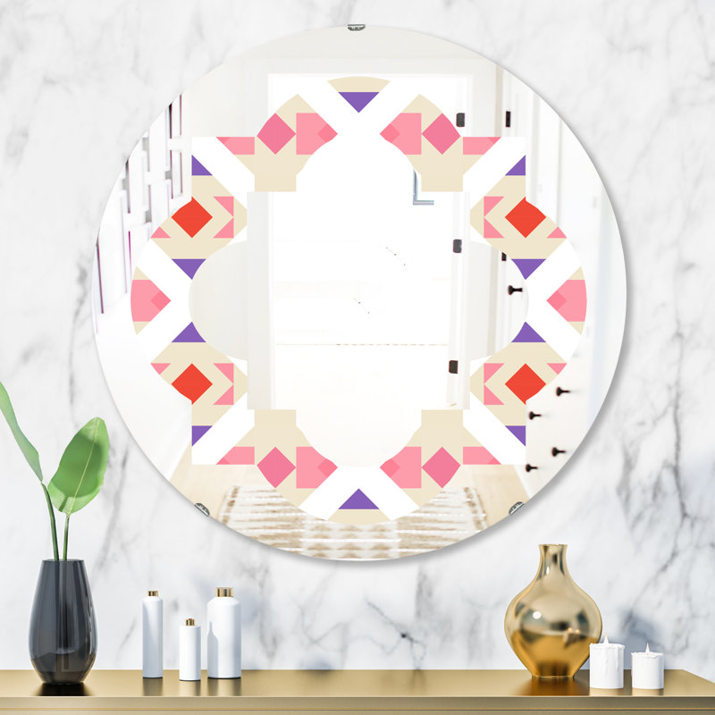 Miroir mural triangulaire sans cadre éclectique, H 31,5 po x l po