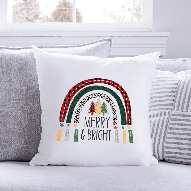 Christmas Rainbow - Coussin décoratif inclus, 16 po x 16 po