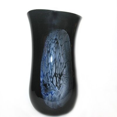Gabrielle Black/Blue/Opal 15"" Glass Table Vase -  Murano Art Collection, 49-70801