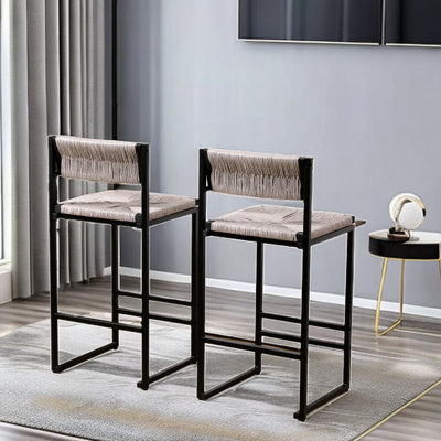 Direne 2 Paper Rope Weave Dining Chairs with Back
