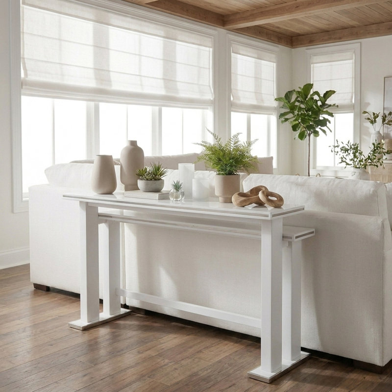 Wavell Console blanche rectangulaire en bois