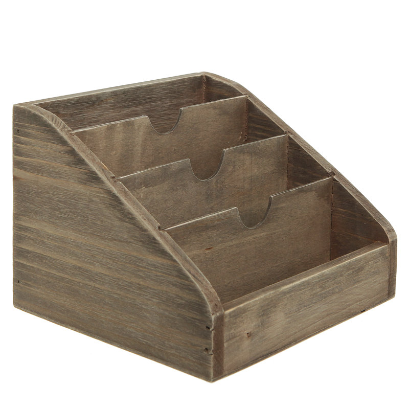 Sederi Solid Wood Office Mail Desk Organiser, Brown