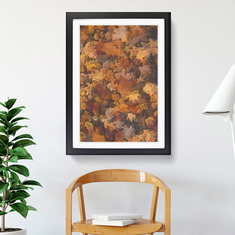 Fallen Leaves - Picture Frame Graphic Art Print, Black, 76cm H x 50cm W x 2cm D