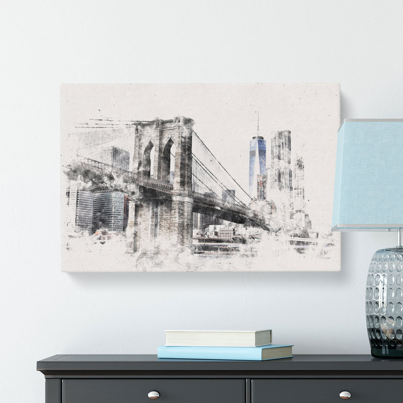 Brooklyn Bridge In New York - Wrapped Canvas, 50cm H x 76cm W x 3cm D