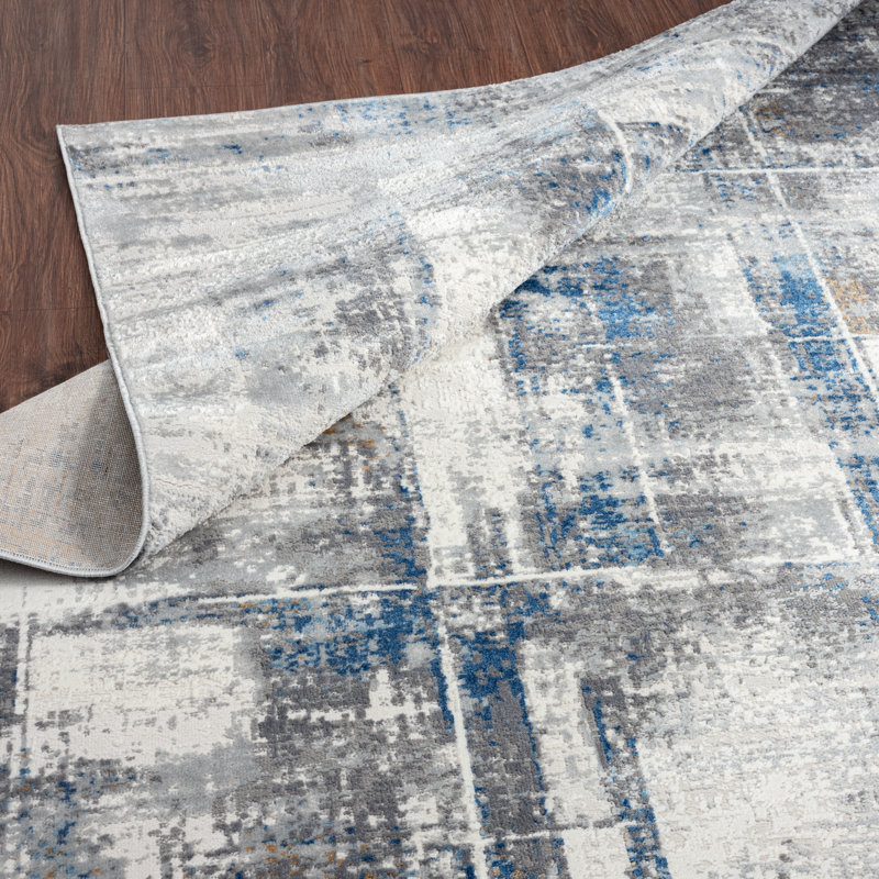 Michigamme Area Rug in Blue/Gray, Rectangle 8'6" x 11'6"