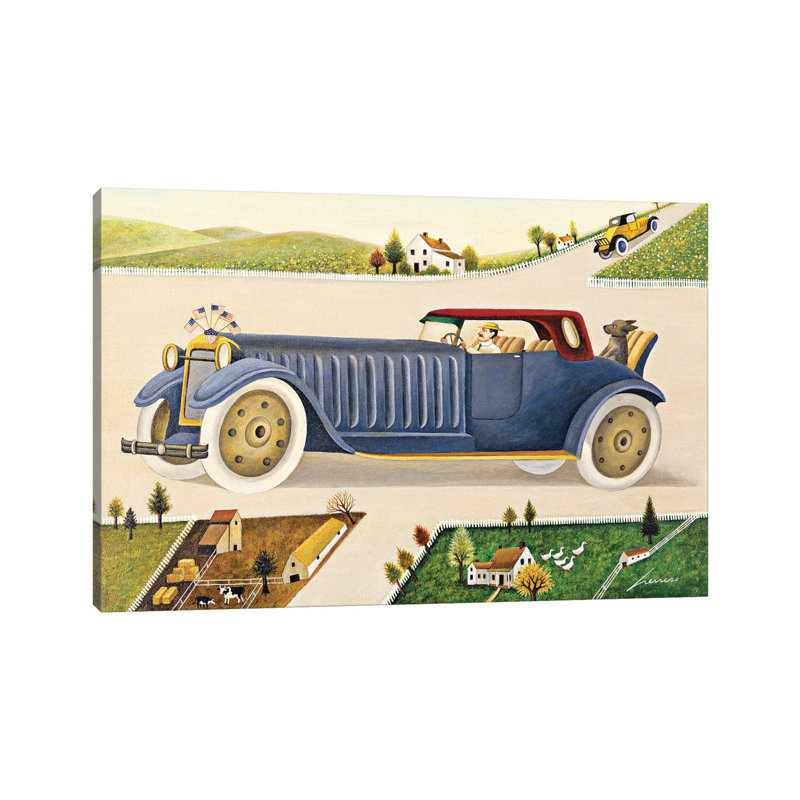 Man Driving Car by Lowell Herrero - Wrapped Canvas Painting, 20.32 cm H x 30.48 cm W
