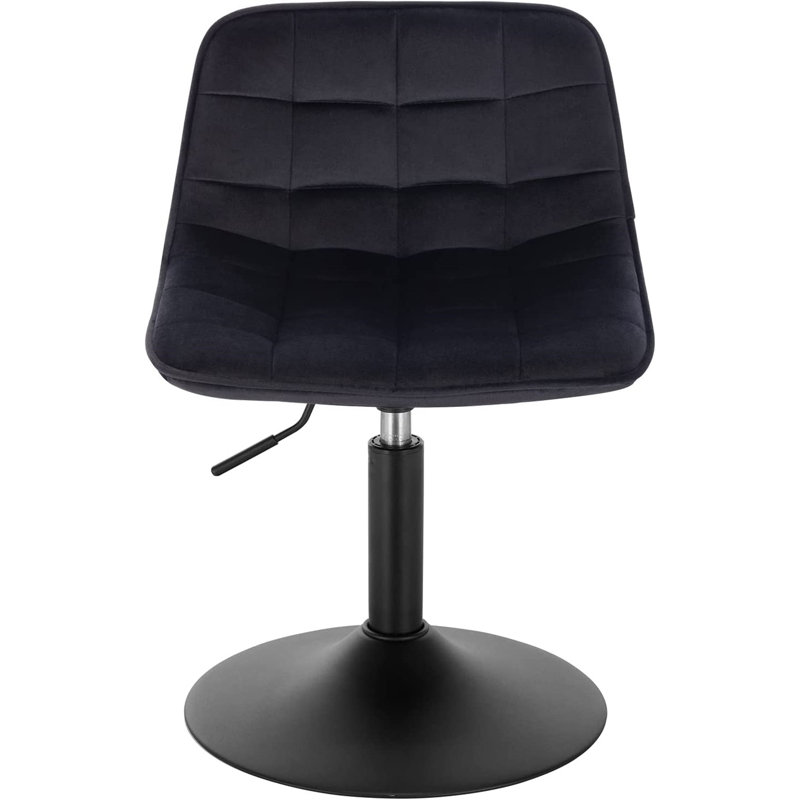 Suncrest Swivel Upholstered Adjustable Height Counter Stool with Metal Frame, Black