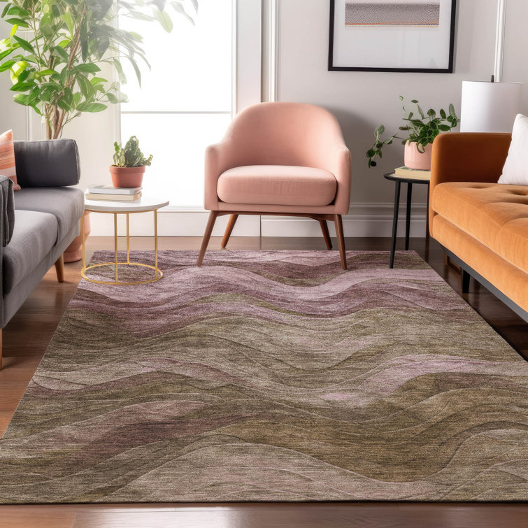 Premium Machine Washable Milardo AMF1700 Swirls Rug