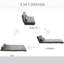 Chaise de lit pliante, gris foncé avec 2 coussins, chaise à structure solide, réglable et peu encombrante