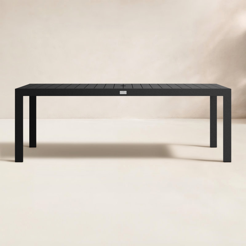 Dune Outdoor Dining Table, Black, 29.5"H x 86.5"D x 41.75"W