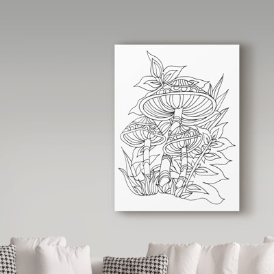 Guarino 'Mushroom 4' Drawing Print on Wrapped Canvas
