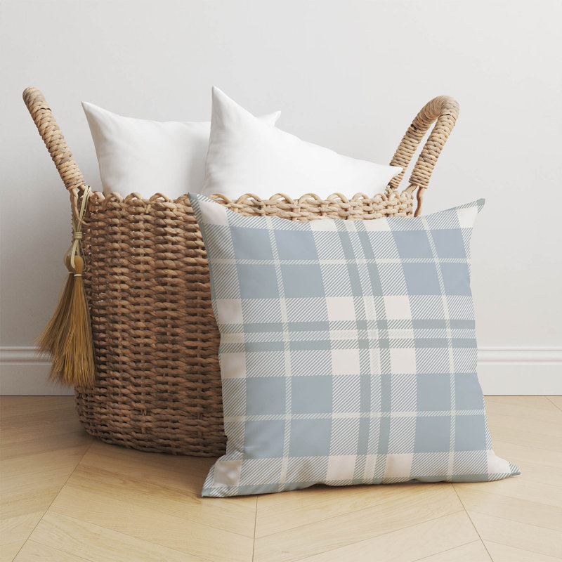 Coussin Tartan, Bleu, H 26 po x l 26 po