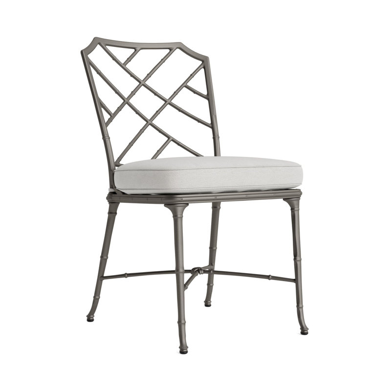 Calcutta Outdoor Dining Side Chair, Mica, Fusion Dove, White