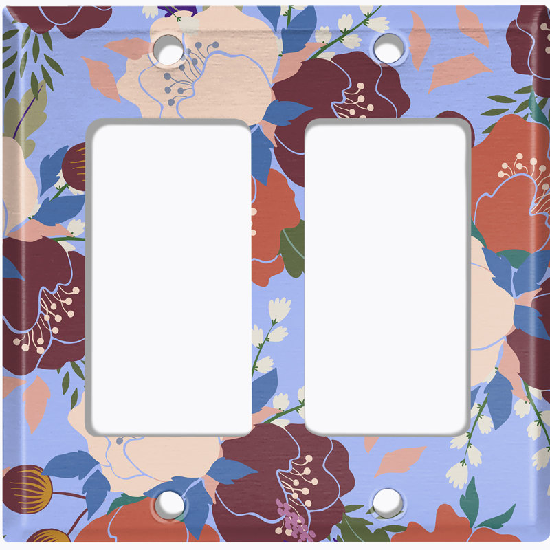 Plaque murale berçante à motif de fleurs tropicales multicolores