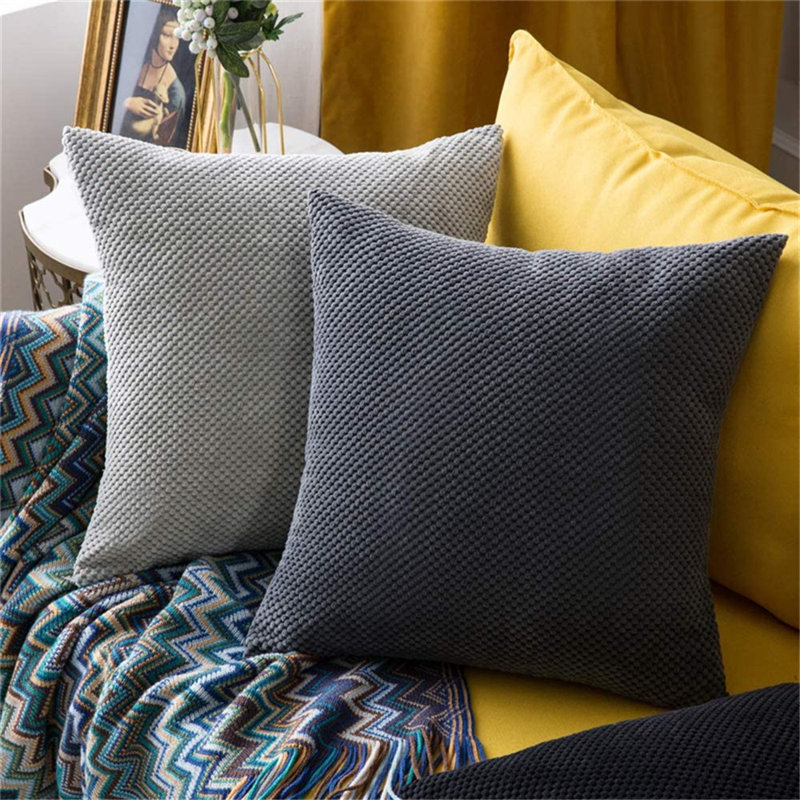  Set of 2 Throw Pillow Covers With Inserts– 18"x18" Decorative Throw Pillow Full Set, Brown