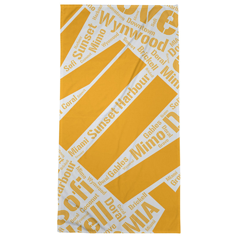 Bath Towel, Orange, Microfiber, Miami