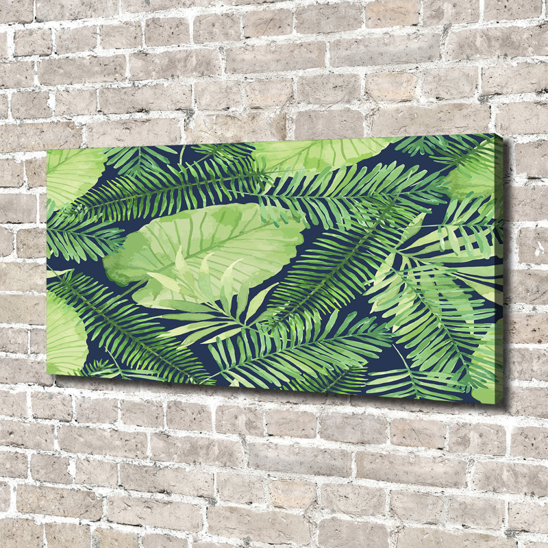 Tropical Leaves - No Frame Print, Canvas, 70cm H x 140cm W